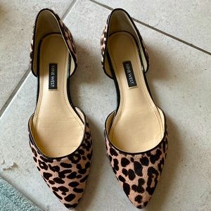 NINE WEST Cheetah Real Cow Fur Leather Flats 6.5